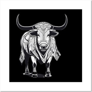 Wild Ox Dressed in Battle Armor. Uruz is the Runic word for the Wild Ox Posters and Art